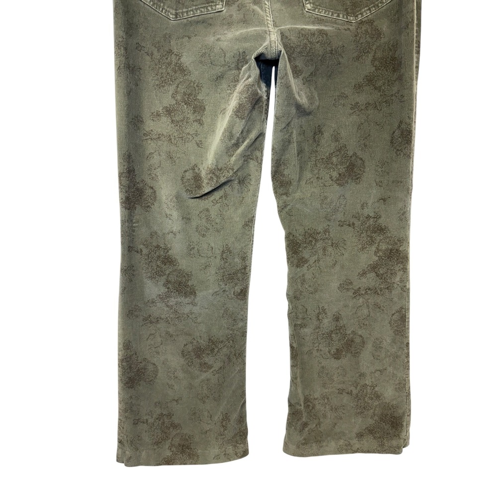 J. Jill Womens Olive Green Floral Corduroy Stretch Straight Leg Pants‎ Size 8 - Picture 9 of 9